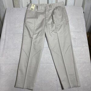 Lee Double Pleated‎ Chino Pants Mens Beige Relaxed Fit Wrinkle Free 40x30 NWT